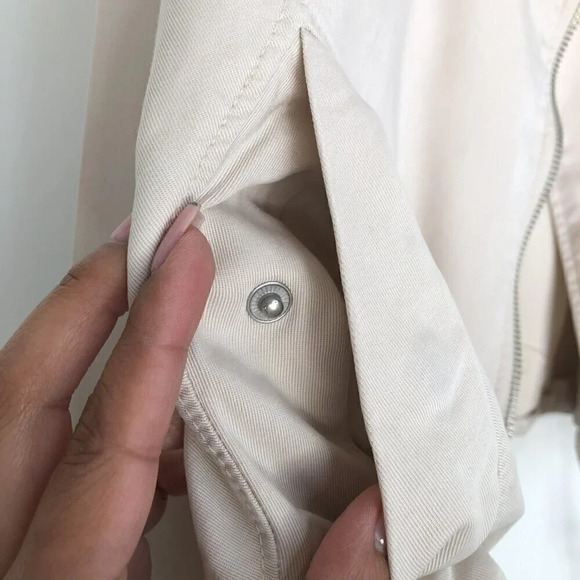 Abercrombie & Fitch Beige Asymmetrical Moto Biker Style Jacket Size Small - Picture 9 of 15